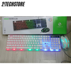 Combo Bàn Phím Giả Cơ Kèm Chuột Máy Tính GTX350 Có Dây - Tích Hợp Đèn Led Bật Tắt | Phiên Bản Keycap Bo Góc Mới, BH 12T