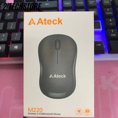 Chuột Không Dây Ateck M220- Chuột Văn Phòng Giảm Tiếng Ồn- Kết Nối Usb 2.4GHz & Bluetooth, BH 12T