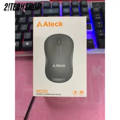 Chuột Không Dây Ateck M220 Silent Màu Đen - Giảm Ồn 90%, Kết Nối USB + Bluetooh, tặng pin, BH 12T
