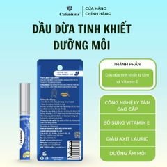 Dầu dừa Tinh Khiết dưỡng môi Cofusions - Chai 2ml - Coconut Oil For Lips VN