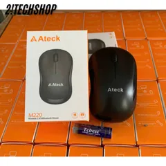 Chuột Không Dây Ateck M220 Silent Màu Đen - Giảm Ồn 90%, Kết Nối USB + Bluetooh, tặng pin, BH 12T