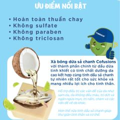 Xà bông dừa sả chanh Cofusions - Hộp 100g chính hãng