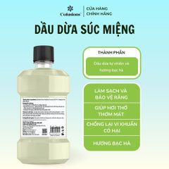 [NHÃN MỚI CFS] Dầu dừa súc miệng Cofusions hương bạc hà thơm mát 225ml/ chai