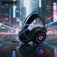 Tai Nghe Máy Tính Chụp Tai Gaming Chữ E - Âm Bass Cực Căng, Ốp Da Êm Ái, Bảo Hành 12 Tháng