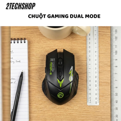 Chuột Gaming Không Dây Dual Mode (Bluetooth/Wireless) - Led Ngầu, Pin Sạc Type-C, Max 1600 DPI, BH 12T