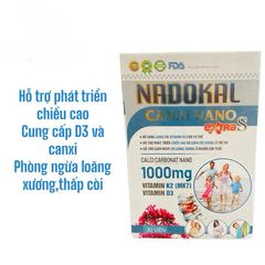 Viên uống NADOKAL bổ sung canxi nano hỗ trợ bé phát triển chiều cao(Hộp 30 viên)