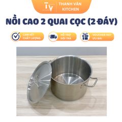 Nồi cao 2 quai cọc inox 2 đáy - Dụng cụ nhà bếp chất lượng cao, nhiều kích thước, phù hợp cho mọi gia đình (TV561-1)
