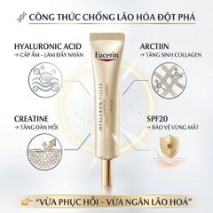Kem Dưỡng Mắt Eucerin Hyaluron-Filler + Elasticity Eyes Contour Care SPF20 15ml _ Chống Nhăn, Lão Hóa Da Mắt