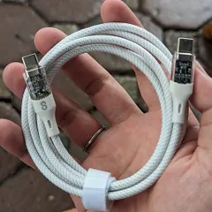 Dây sạc C to C Logiix 1.5m dù cước, trong suốt, có màn hình đo công suất new, nobox