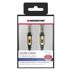 Monster 12M TPE High-Quality Audio Cable 3.5mm Male to Male with Gold-Plated Connectors and Duraflex Armor