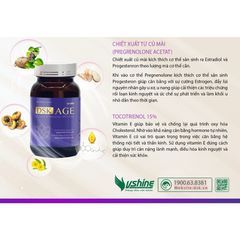 Viên uống DSK AGE (Vshine)hỗ trợ sức khoẻ nữ,giảm khô hạn,chống lão hoá da(Hộp 3 chai/45viên)