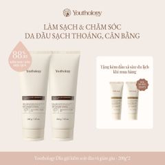 Youthology Dầu Gội Ngừa Gàu Kiểm Soát Dầu 200g x2 – Tặng Dầu Xả Du Lịch 32ml x2, Giảm Ngứa, Sạch Gàu, Thơm Lâu