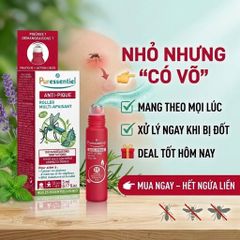 Lăn Làm Dịu Vết Muỗi Cắn Puressentiel Anti-Pique Organic Multi-Soothing Roller từ 3 tuổi _ 100% thiên nhiên