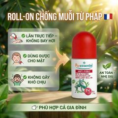 Lăn Làm Dịu Vết Muỗi Cắn Puressentiel Bite & Sting Repellent Roll-On Face & Body 50ml cho trẻ từ 3 tuổi