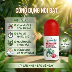 Lăn Làm Dịu Vết Muỗi Cắn Puressentiel Bite & Sting Repellent Roll-On Face & Body 50ml cho trẻ từ 3 tuổi