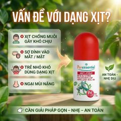 Lăn Làm Dịu Vết Muỗi Cắn Puressentiel Bite & Sting Repellent Roll-On Face & Body 50ml cho trẻ từ 3 tuổi