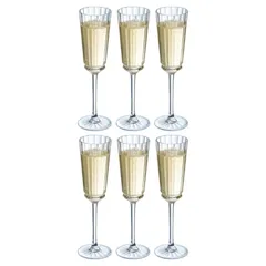 BỘ 6 LY CHAMPAGNE PHA LÊ PHÁP CRISTAL D'ARQUES MACASSAR 170ML