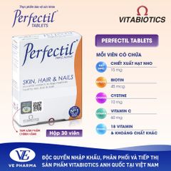PERFECTIL Vitabiotics Hỗ Trợ Làm Đẹp Da, Bổ Sung Biotin Và Vitamin Ngừa Oxy Hóa Hộp 30 Viên