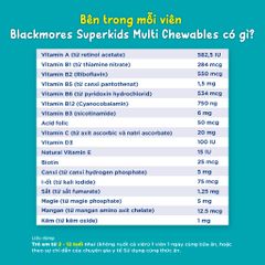 Viên nhai Blackmores Superkids Multi Chewables Úc (lọ 60 viên)