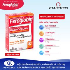[LIVE] Thực Phẩm Bảo Vệ Sức Khoẻ FEROGLOBIN B12 Capsules Vitabiotics Hỗ Trợ Tăng Khả Năng Tạo Máu