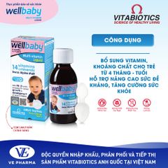 Thực Phẩm Bảo Vệ Sức Khỏe WELLBABY Multi-Vitamin Liquid Hỗ Trợ Tăng Cường Sức Khỏe Và Đề Kháng 150ml Vitabiotics