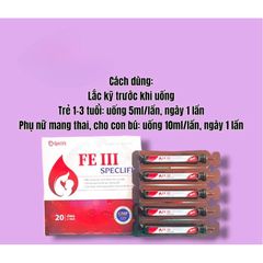 Thực phẩm bổ sung Fe(Sắt) cho người thiếu máu (Hộp20 ống)