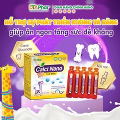 Calci Nano Milk Tảo Biển hỗ trợ bé cao lớn và tăng đề kháng (Hộp 20 ống)