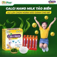 Calci Nano Milk Tảo Biển hỗ trợ bé cao lớn và tăng đề kháng (Hộp 20 ống)