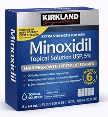 Dung dịch (Gel) mọc tóc cho nam Kirkland Minoxidil 5% Hair Regrowth Treatment Hộp 6 ống x60ml 647507