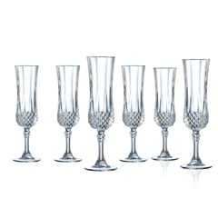 Set 6 ly champagne Longchamp Cristal d'Arques Paris 120ml