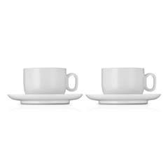 Set 2 cốc thấp Cappuccino kèm đĩa WMF Cup Barista Large Coffee Mug 160ml (Made in Germany)