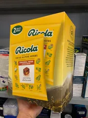  KẸO NGẬM HO RICOLA ORGINAL NATURAL HERB COUGH DROPS có đường