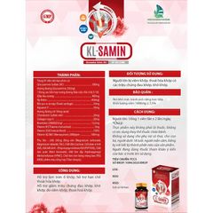 [Combo 3 Hộp] Viên Uống KL SAMIN – Hỗ Trợ Làm Trơn Ổ Khớp, Giảm Đau, Tăng Cường Sức Khỏe Xương Khớp Hộp 60 Viên