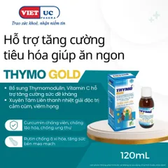 [COMBO 3 HỘP] TPBVSK Thymo Gold – Hỗ trợ tăng cường miễn dịch, bổ sung Kẽm, Vitamin C,... 120ml
