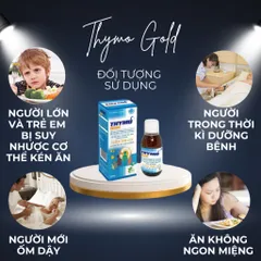 [COMBO 3 HỘP] TPBVSK Thymo Gold – Hỗ trợ tăng cường miễn dịch, bổ sung Kẽm, Vitamin C,... 120ml