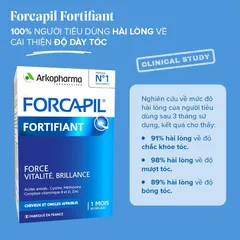[Nhập Khẩu Pháp] Viên Uống Arkopharma FORCAPIL Fortifiant - Viên Uống Ngăn Rụng Tóc, Dưỡng Tóc Khỏe Bóng Mượt Hộp 60v