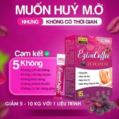 Cà phê Giảm Cân Ezim Mộc Tâm, Cà Phê Mâm Xôi- Gừng- Đông Trùng Hạ Thảo Hỗ Trợ Đốt Mỡ- Giảm Cân- Giữ Dáng- Cải Thiện Tiêu Hóa- Dẹp Da ( Hộp 15 gói x 15gr).