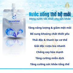 Nước ion kiềm giàu Hydrogen Quantum. Nước uống hằng ngày tốt cho sức khỏe. Độc quyền công nghê lượng tử  ( 333ml/túi X 10)