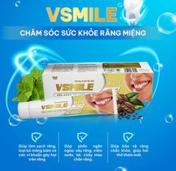 kem đánh răng thảo dược vị cà phê VSMILE. không fluoride dùng được cho trẻ. Dưỡng nướu, thơm miệng, giảm chảy máu, ê buốt, viêm nhiệt 150g
