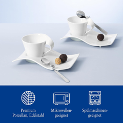 Set uốSet uống trà hoặc cafe 6 món Villeroy-Boch gồm 2 cốc, 2 thìa, 2 đĩa có hộp làm quàng trà hoặc cafe 6 món Villeroy-Boch gồm 2 cốc, 2 thìa, 2 đĩa có hộp làm quà