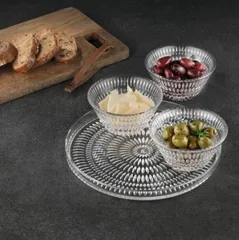 Bộ 3 Bát Và Đĩa Pha Lê Nachtmann Ethno 105766 Bát Ø11cm, Đĩa Ø22cm
