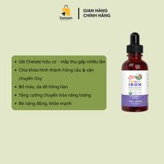 TPBVSK Siro sắt hữu cơ Mary Ruth's Toddler Iron Liquid Drops cho bé từ 1-3 tuổi 60ml - Nội địa Mỹ