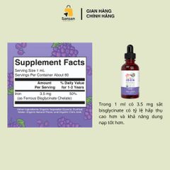 TPBVSK Siro sắt hữu cơ Mary Ruth's Toddler Iron Liquid Drops cho bé từ 1-3 tuổi 60ml - Nội địa Mỹ