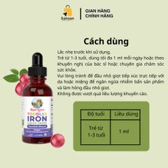 TPBVSK Siro sắt hữu cơ Mary Ruth's Toddler Iron Liquid Drops cho bé từ 1-3 tuổi 60ml - Nội địa Mỹ