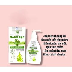 Dung dịch vệ sinh thảo mộc NANO BẠC làm sạch vùng kín,ngăn ngừa viêm nhiễm (Chai 150ml)