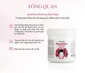 Kem ủ trắng da Apatheia Glowing Pack 500g cô gái Nhật