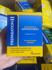 Viên trĩ Preparation H dạng đặt 12