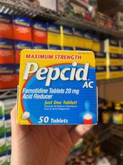 Viên ợ nóng, trào ngược Maxium strength Pepcid AC 20mg 50v/75v