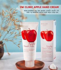 Kem Dưỡng Da Tay 3W Clinic Apple 100ml - Giúp Mềm Mại và Bảo Vệ Da Tay, Sản Phẩm Chăm Sóc Cơ Thể Chất Lượng