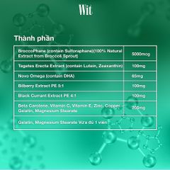 Viên uống Wit giúp tăng cường thị lực, giảm mờ mỏi mắt hộp 60 Viên